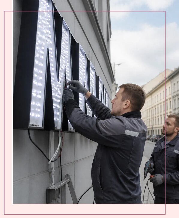 Изготовление и монтаж светодиодных LED вывесок в Феодосии